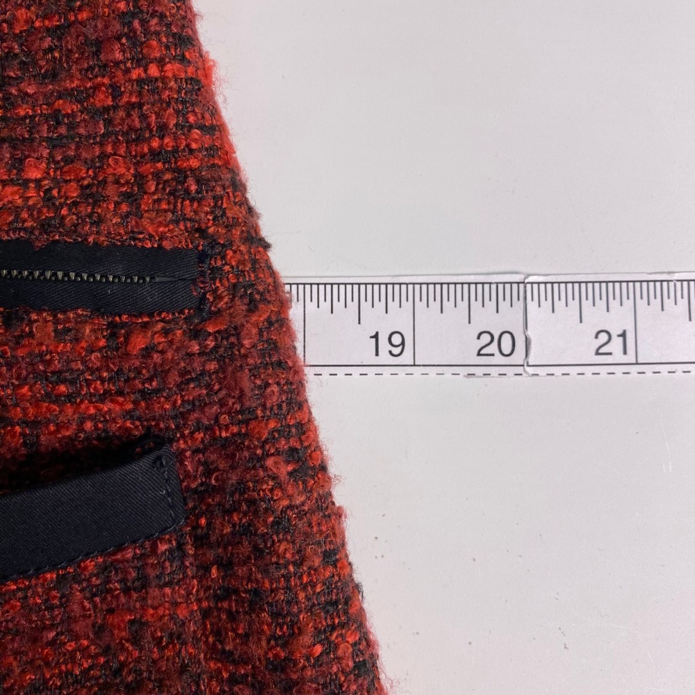 Lucky Brand Women's Size Small Tweed Moto Jacket Red‎ Black Blazer - Picture 8 of 10